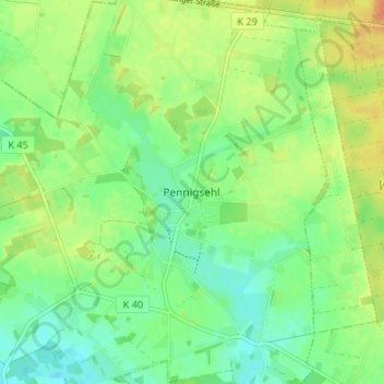 Topografische kaart Pennigsehl, hoogte, reliëf