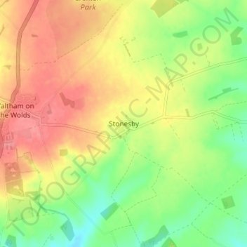 Topografische kaart Stonesby, hoogte, reliëf