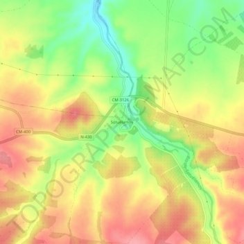 Topografische kaart Sotuélamos, hoogte, reliëf
