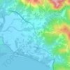 Topografische kaart Uvita, hoogte, reliëf