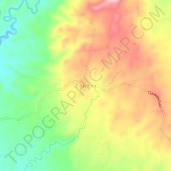 Topografische kaart Ceboleda, hoogte, reliëf