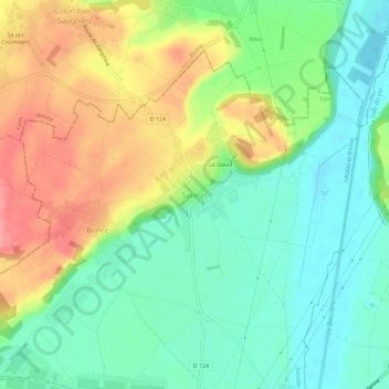 Topografische kaart Satolas, hoogte, reliëf