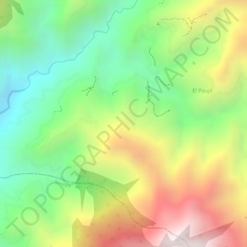 Topografische kaart El Aventino, hoogte, reliëf