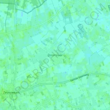 Topografische kaart Doorslaar, hoogte, reliëf