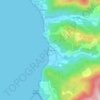 Topografische kaart Plage Caraïbe, hoogte, reliëf