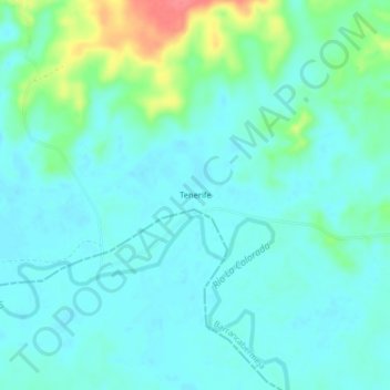 Topografische kaart Tenerife, hoogte, reliëf