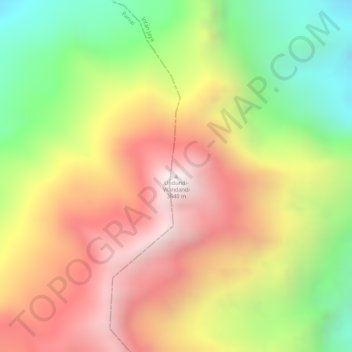 Topografische kaart Undundi-Wandandi, hoogte, reliëf