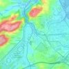 Topografische kaart Veriña de Abajo, hoogte, reliëf