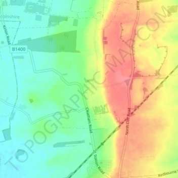 Topografische kaart Cleatham, hoogte, reliëf