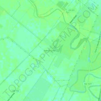 Topografische kaart Palmer Colonia, hoogte, reliëf