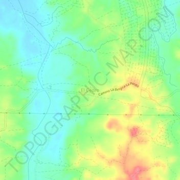 Topografische kaart El Cedro, hoogte, reliëf
