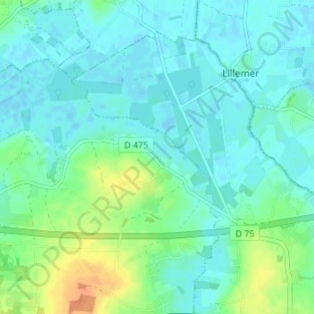 Topografische kaart L'Angle, hoogte, reliëf