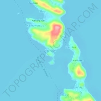 Topografische kaart Pipindan, hoogte, reliëf