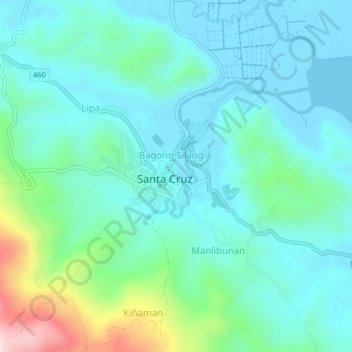Topografische kaart Maharlika, hoogte, reliëf