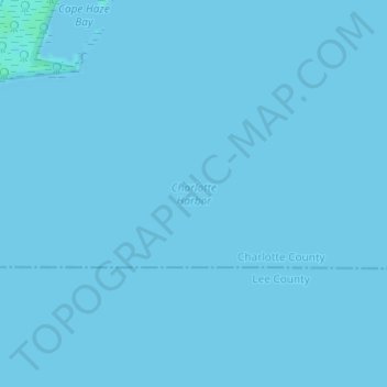Topografische kaart Charlotte Harbor, hoogte, reliëf