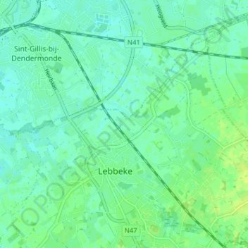 Topografische kaart Duivekeet, hoogte, reliëf