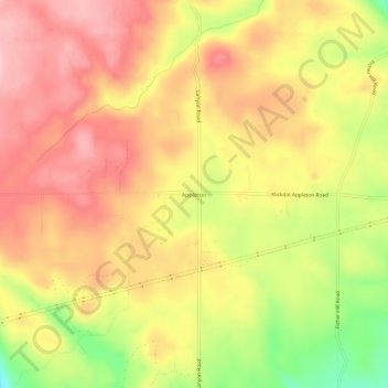 Topografische kaart Appleton, hoogte, reliëf