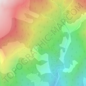 Topografische kaart Cervière, hoogte, reliëf