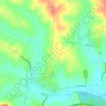 Topografische kaart Chemin du Calvaire, hoogte, reliëf