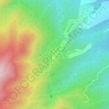 Topografische kaart Sofaïa, hoogte, reliëf