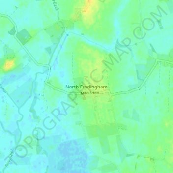 Topografische kaart North Frodingham, hoogte, reliëf