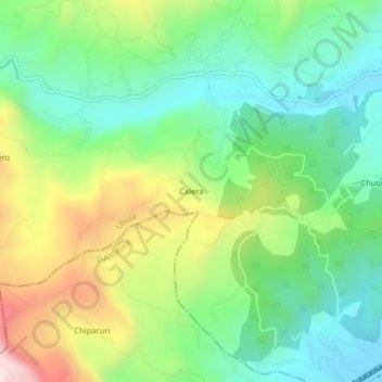 Topografische kaart Calera, hoogte, reliëf