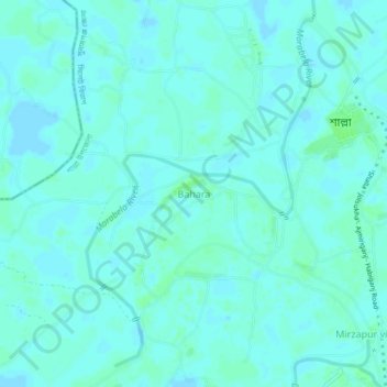 Topografische kaart Bahara, hoogte, reliëf