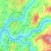 Topografische kaart Alpendurada, hoogte, reliëf