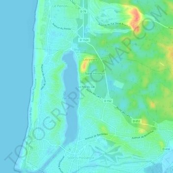 Topografische kaart Lo Rey du Lac, hoogte, reliëf