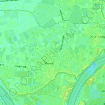 Topografische kaart Kapel, hoogte, reliëf