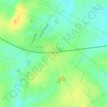 Topografische kaart Le Lac, hoogte, reliëf