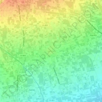 Topografische kaart la Foia, hoogte, reliëf