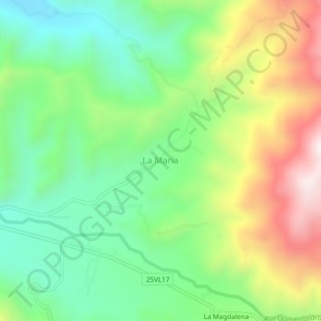 Topografische kaart La María, hoogte, reliëf