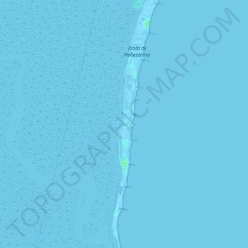Topografische kaart Pellestrina, hoogte, reliëf