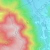 Topografische kaart Le Solem, hoogte, reliëf