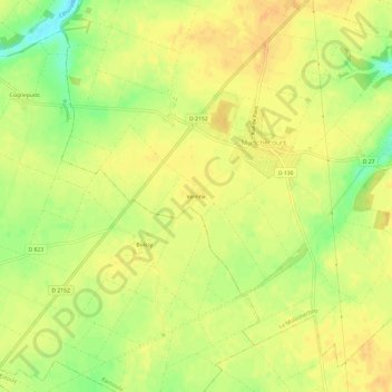 Topografische kaart Verrine, hoogte, reliëf