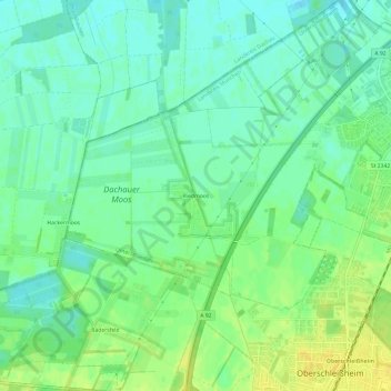 Topografische kaart Riedmoos, hoogte, reliëf