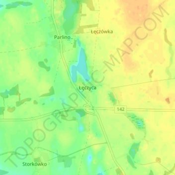 Topografische kaart Lenz, hoogte, reliëf