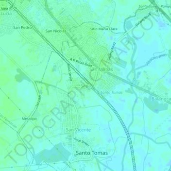 Topografische kaart Sapa, hoogte, reliëf