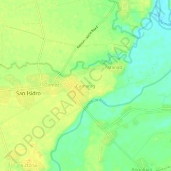 Topografische kaart Camarag, hoogte, reliëf