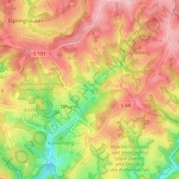 Topografische kaart Staelsmühle, hoogte, reliëf
