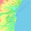 Topografische kaart Courtown, hoogte, reliëf