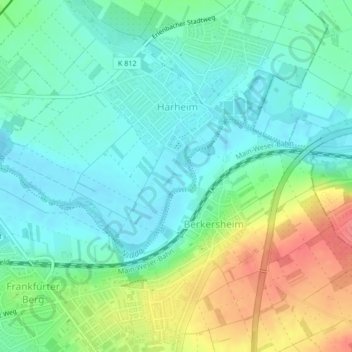 Topografische kaart Im Kalk, hoogte, reliëf
