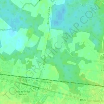 Topografische kaart La Grande Lechere, hoogte, reliëf