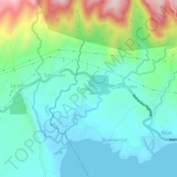 Topografische kaart Panlayaan, hoogte, reliëf