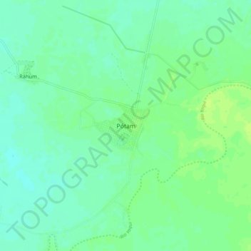 Topografische kaart Pótam, hoogte, reliëf