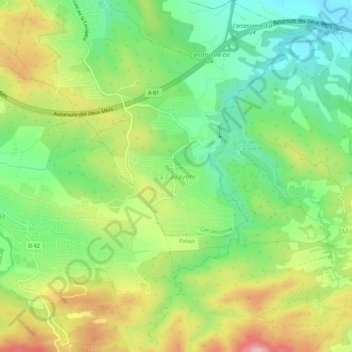 Topografische kaart La Cavayère, hoogte, reliëf