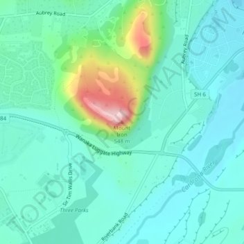 Topografische kaart Mount Iron, hoogte, reliëf