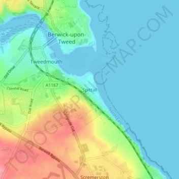 Topografische kaart Spittal, hoogte, reliëf