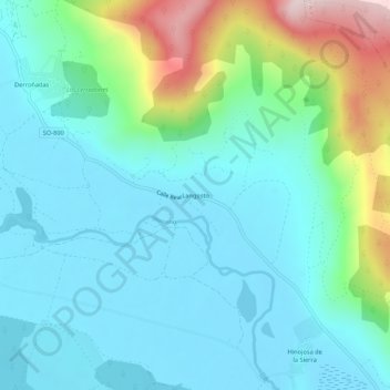 Topografische kaart Langosto, hoogte, reliëf
